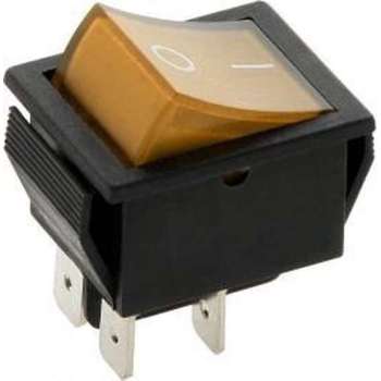Schakelaar - geel - 12 volt - 35A - verlicht
