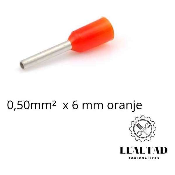 Adereindhuls 0,50 mm² x 6 mm oranje 100 stuks | Ferrule | Draadhuls | Adereindhulzen | Eindverbinder Adereindhuls 0,50 mm² x 6 mm oranje 100 stuks | Ferrule | Draadhuls | Adereindhulzen | Eindverbinder