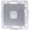 UTP RJ45 Stopcontact - Wandcontactdoos - Igan Jura - Inbouw - Vierkant - Kunststof - 1-voudig UTP CAT6 - Zilver