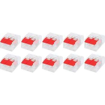 Lasklem Slim Set 10 Stuks - 2 Polig met Klemmetjes - Rood - BES LED