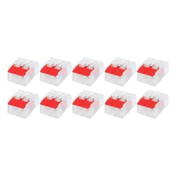 Lasklem Slim Set 10 Stuks - 2 Polig met Klemmetjes - Rood - BES LED Lasklem Slim Set 10 Stuks - 2 Polig met Klemmetjes - Rood - BES LED