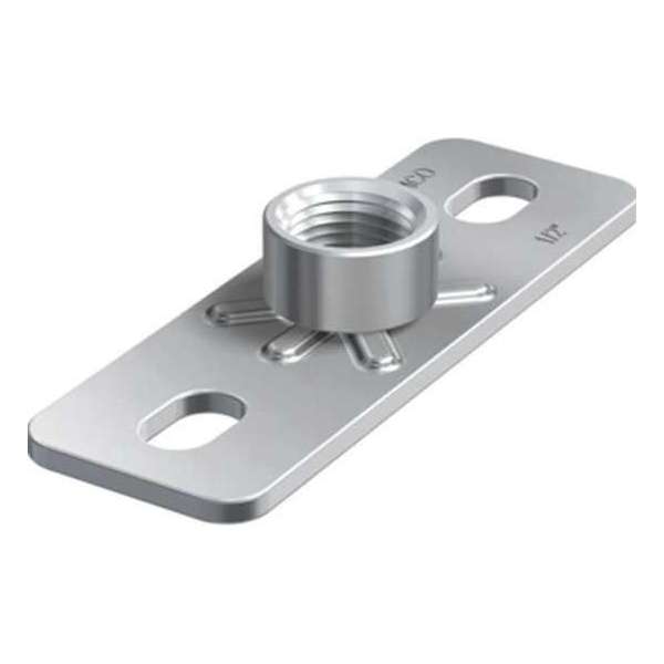 FLAM grondplaat v/beugelbev GP, staal, (bxlxh) 85x120x14mm, el verz FLAM grondplaat v/beugelbev GP, staal, (bxlxh) 85x120x14mm, el verz