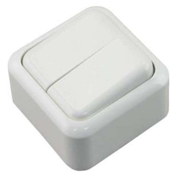 TQ4U dubbele serieschakelaar | opbouw | belastbaar tot 2300 watt | wit TQ4U dubbele serieschakelaar | opbouw | belastbaar tot 2300 watt | wit