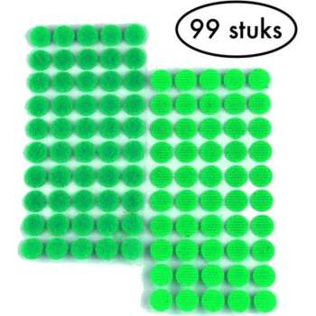 99 stuks Zelfklevend klittenband – Klittenbandsluiting – Klittenband rondjes – 1cm - groen