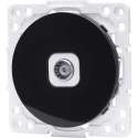 Televisie Contactdoos - Wandcontactdoos Coax - Igan Jura - Inbouw - Rond - Kunststof - Zwart