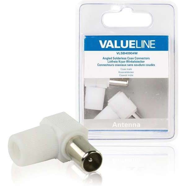 Valueline VLSB40904W coaxconnector 2 stuk(s) Valueline VLSB40904W coaxconnector 2 stuk(s)
