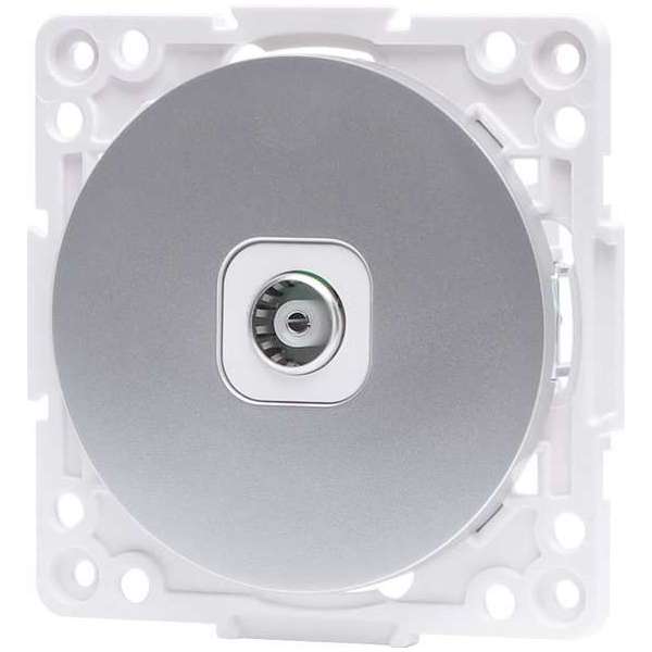 Televisie Contactdoos - Wandcontactdoos Coax - Aigi Jura - Inbouw - Rond - Kunststof - Zilver Televisie Contactdoos - Wandcontactdoos Coax - Aigi Jura - Inbouw - Rond - Kunststof - Zilver