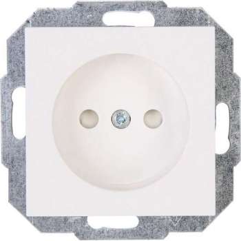 KOPP - Wandcontactdoos - Athenis - Inbouw - 1-voudig Enkel Stopcontact - Kinderbeveiliging - Helder Glans Wit - BSE