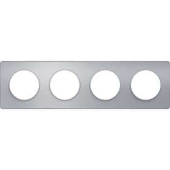 Afdekraam Odace Touch 4V - Aluminium Look - Schneider Electric - S530808