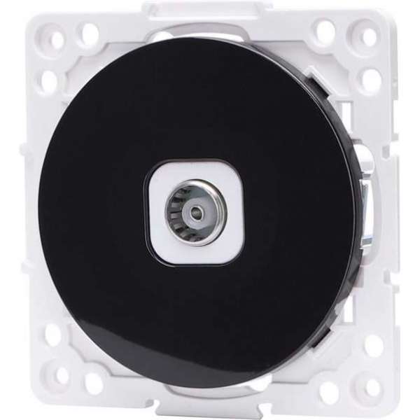 Televisie Contactdoos - Wandcontactdoos Coax - Aigi Jura - Inbouw - Rond - Kunststof - Zwart Televisie Contactdoos - Wandcontactdoos Coax - Aigi Jura - Inbouw - Rond - Kunststof - Zwart