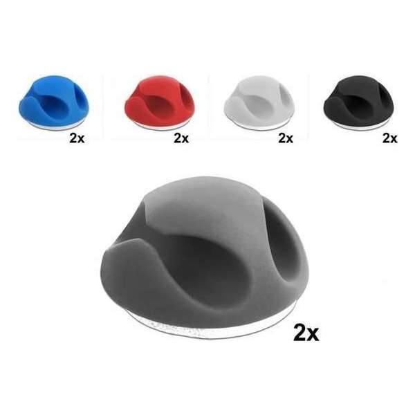DeLOCK Zelfklevende mini kabelhouders voor 2 kabels - 10 stuks / diverse kleuren DeLOCK Zelfklevende mini kabelhouders voor 2 kabels - 10 stuks / diverse kleuren