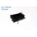 Kabelbinders / ty-raps zwart weerbestendig 100 x 2,5 mm 100 stuks