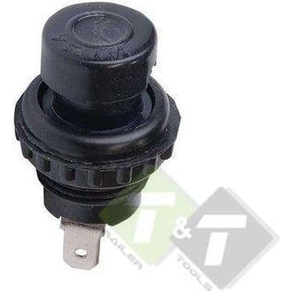 Drukschakelaar Zwart, 24 Volt, 25 Ampere, 45mm lang Drukschakelaar Zwart, 24 Volt, 25 Ampere, 45mm lang