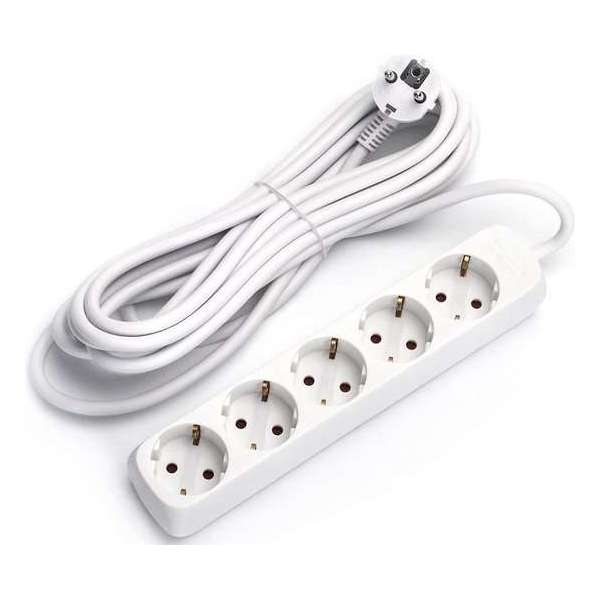 Verlengsnoer - Aigi Synci - 3680W - 5 Stopcontacten - 5 Meter - Wit | Nederland Verlengsnoer - Aigi Synci - 3680W - 5 Stopcontacten - 5 Meter - Wit | Nederland