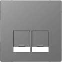Inzetstuk RJ45 Actassi 2V - Kunststof - RVS Look - Systeem Design - Schneider Electric - MTN4572-6036