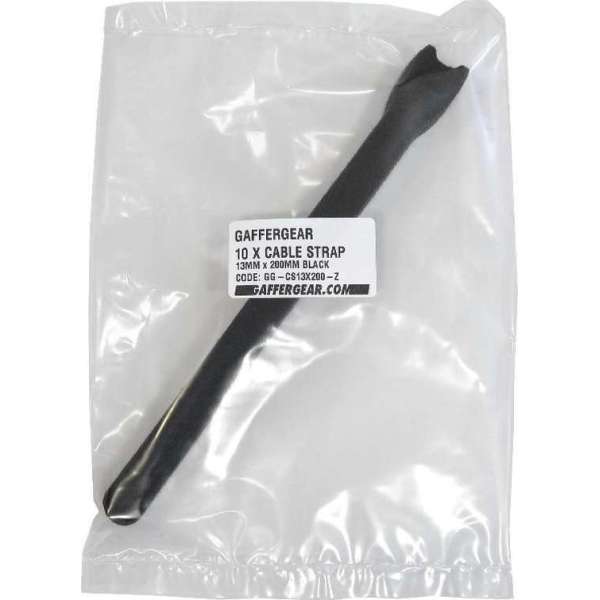 Klittenband kabelbinder 20mm x 200mm zwart, 10 stuks Klittenband kabelbinder 20mm x 200mm zwart, 10 stuks