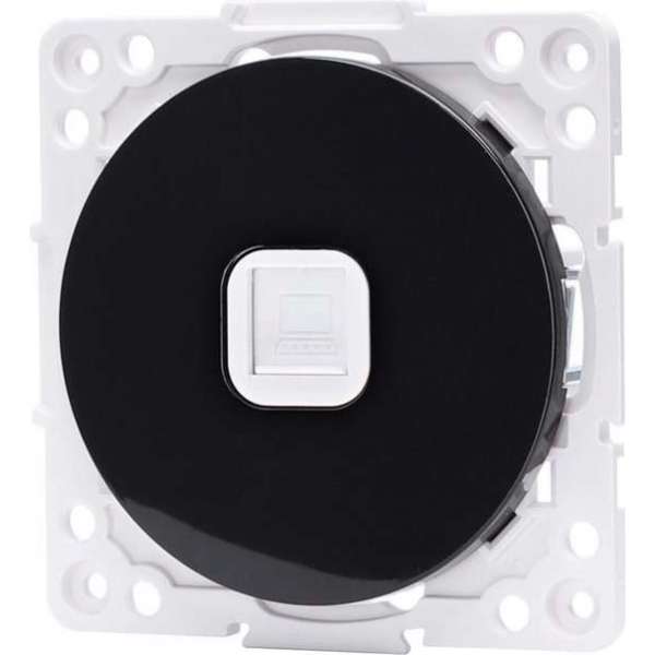 UTP RJ45 Stopcontact - Wandcontactdoos - Aigi Jura - Inbouw - Rond - Kunststof - 1-voudig UTP CAT6 - Zwart UTP RJ45 Stopcontact - Wandcontactdoos - Aigi Jura - Inbouw - Rond - Kunststof - 1-voudig UTP CAT6 - Zwart