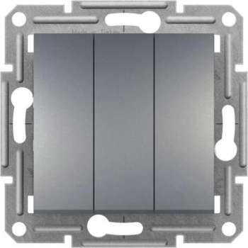Schneider Electric Asfora serie - (3) Driepolig Serie Schakelaar - Schakelmateriaal - Mooi Strak Design -  GRIJS