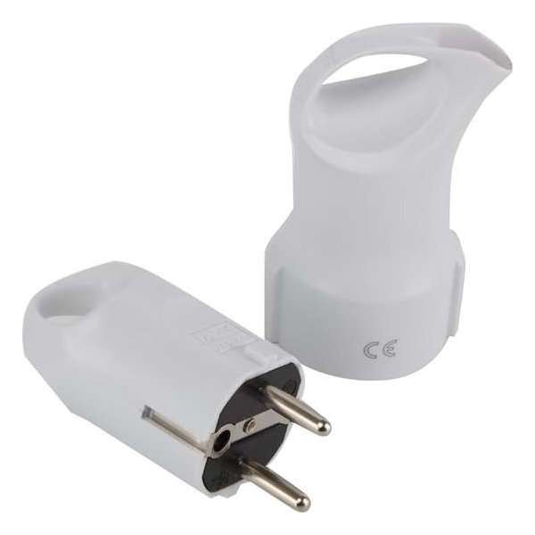 Stekker Set - Aigi Hembri - Schuko Stekker - Contrastekker - Randaarde - Kinderbeveiliging - 3680W - 16A - Wit - BES LED Stekker Set - Aigi Hembri - Schuko Stekker - Contrastekker - Randaarde - Kinderbeveiliging - 3680W - 16A - Wit - BES LED