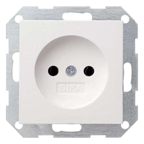 Gira - Wandcontactdoos zonder Randaarde Wit Glanzend Gira - Wandcontactdoos zonder Randaarde Wit Glanzend