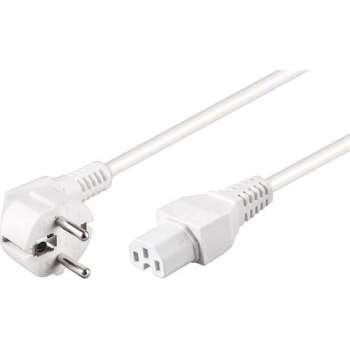 Good Connections Apparaatsnoer met rechte C15 plug en haakse stekker - 3x 0,75mm / wit - 2 meter