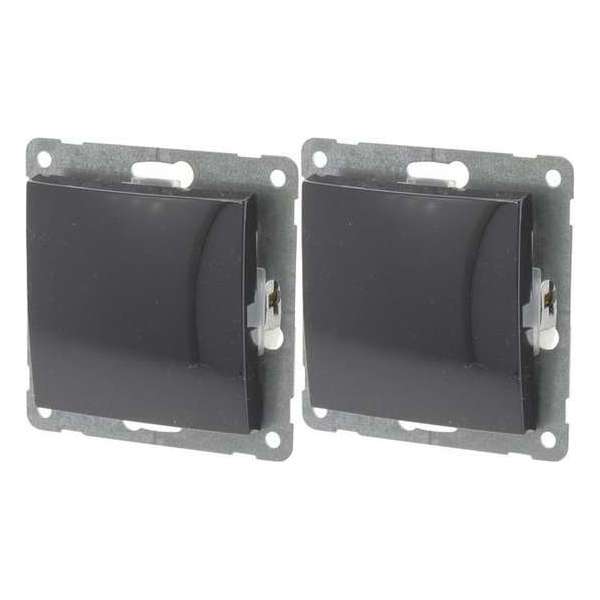 2 x Schneider Electric Inbouw wisselschakelaar Antraciet 2 x Schneider Electric Inbouw wisselschakelaar Antraciet