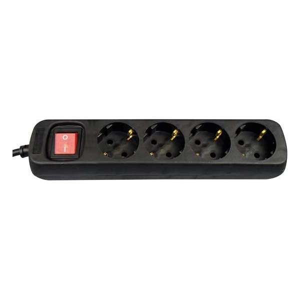 Tafelcontactdoos - Stekkerdoos - verlengsnoer 4 voudig - met schakelaar - zwart 2500W - 1,5meter snoer Tafelcontactdoos - Stekkerdoos - verlengsnoer 4 voudig - met schakelaar - zwart 2500W - 1,5meter snoer