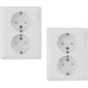 Olympic stopcontact wandcontactdoos inbouw | dubbel | randaarde wit | 2 STUKS