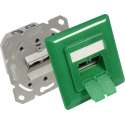 Good Connections Premium CAT6 Gigabit netwerk inbouw wandcontactdoos met afdekplaat en 2 RJ45 poorten - afgeschermd / groen