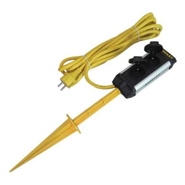 Stanley Stekkerdoos Ground Spike 5 Meter Aluminium Zwart/geel Stanley Stekkerdoos Ground Spike 5 Meter Aluminium Zwart/geel