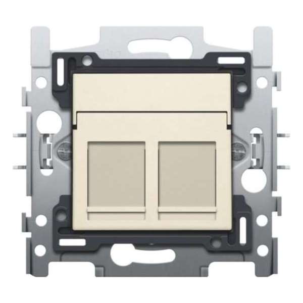 Niko Data stopcontact 2X RJ45 utp CAT5E cream - 100-65152 Niko Data stopcontact 2X RJ45 utp CAT5E cream - 100-65152