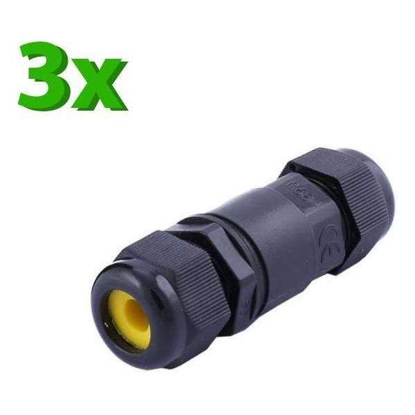 SET VAN 3 Lybardo waterdichte IP68 2-weg connectoren voor 3-draads aansluiting draaddikte 5-9 mm TÜV SET VAN 3 Lybardo waterdichte IP68 2-weg connectoren voor 3-draads aansluiting draaddikte 5-9 mm TÜV
