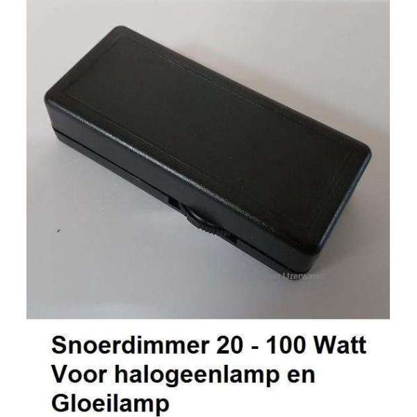 SNOERDIMMER GLOEILAMP / HALOGEEN (230v) 20-100W ZWART SNOERDIMMER GLOEILAMP / HALOGEEN (230v) 20-100W ZWART