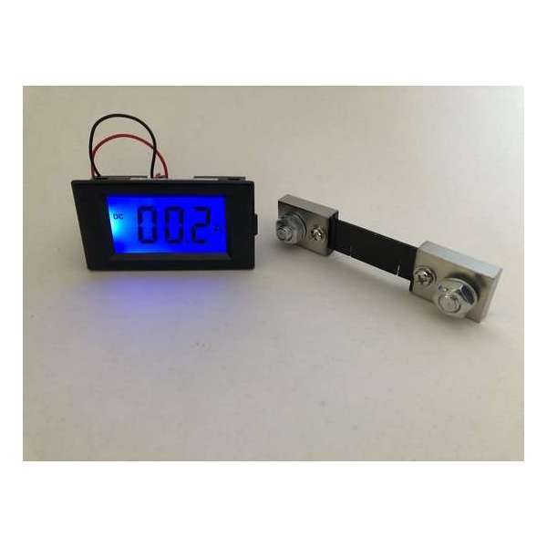 DC Ampere stroom meter met shunt (50A) | LCD-scherm DC Ampere stroom meter met shunt (50A) | LCD-scherm