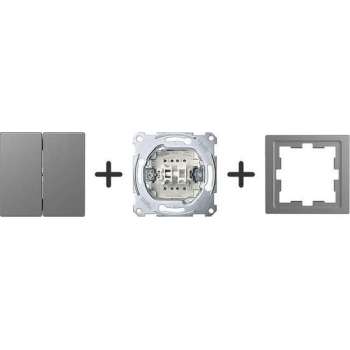 Serieschakelaar Compleet - RVS Look - Merten D-Life - Schneider Electric - MTN3115-6536_TO