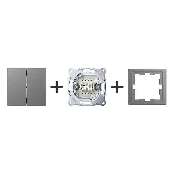 Serieschakelaar Compleet - RVS Look - Merten D-Life - Schneider Electric - MTN3115-6536_TO