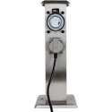Grafner Tuinstekkerpaal - Inclusief Timer - RVS - IP44
