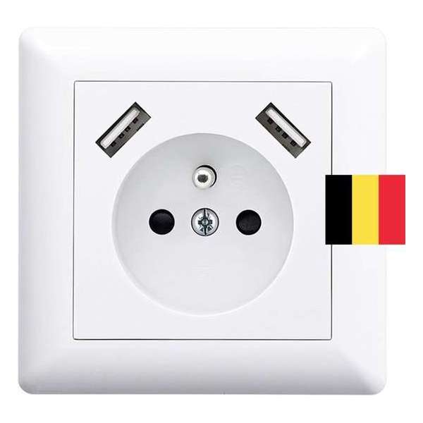 Homra Brock USB stopcontact | Inbouw wandcontactdoos | Wit | Penaarde (BELGIË) Homra Brock USB stopcontact | Inbouw wandcontactdoos | Wit | Penaarde (BELGIË)