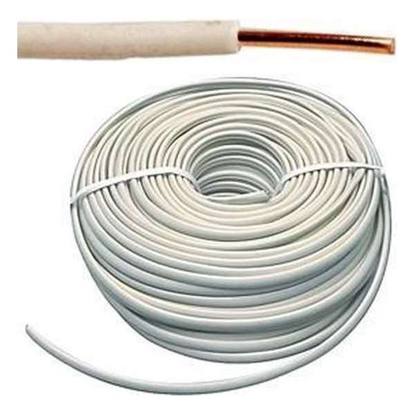 VOB draad / VD draad 2,5 mm² Eca - wit (H07V-U) - rol 100 meter VOB draad / VD draad 2,5 mm² Eca - wit (H07V-U) - rol 100 meter