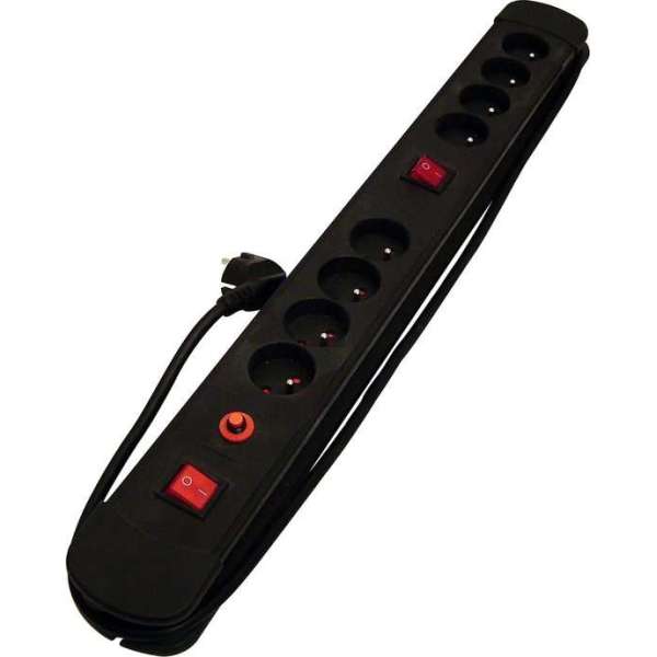 Chacon Multistekker 8 x 16A 1.5m Zwart Chacon Multistekker 8 x 16A 1.5m Zwart