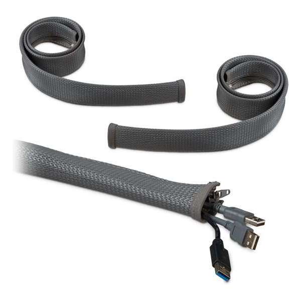 Relaxdays 3m kabelsok - 3 x 1 meter - ritssluiting - kabelhoes - grijs - kabelbescherming Relaxdays 3m kabelsok - 3 x 1 meter - ritssluiting - kabelhoes - grijs - kabelbescherming
