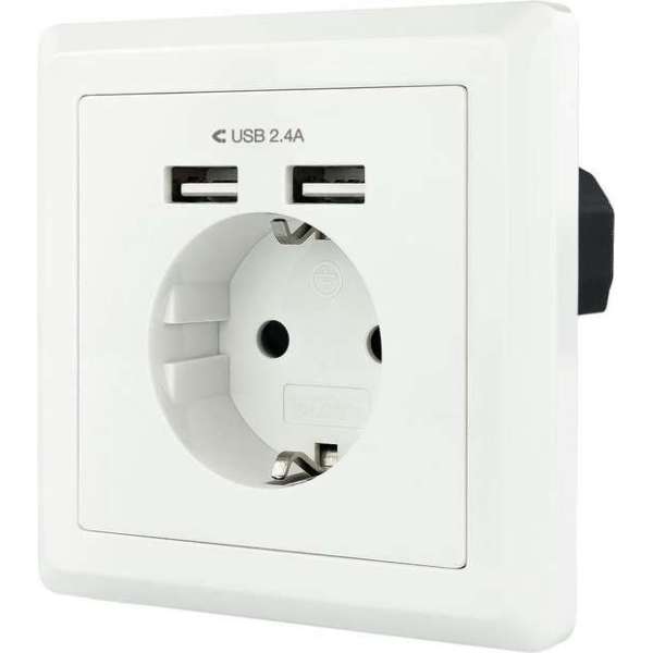 Nanocable 10.35.0010 wandcontactdoos CEE 7/3 + USB Wit - Stopcontact - USB Stopcontact Nanocable 10.35.0010 wandcontactdoos CEE 7/3 + USB Wit - Stopcontact - USB Stopcontact