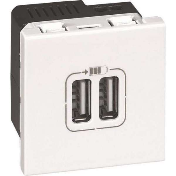 LEGRAND Dubbele USB-aansluiting 2400 mA - 2 modules LEGRAND Dubbele USB-aansluiting 2400 mA - 2 modules