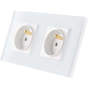 THORN Stopcontact dubbel met glasframe wit