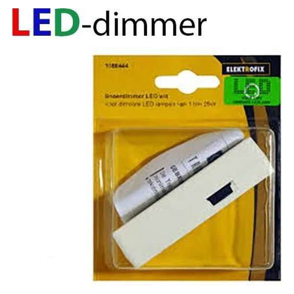 ELEKTROFIX 230V snoerdimmer voor dimbare LED-lampen 1-25W| WIT ELEKTROFIX 230V snoerdimmer voor dimbare LED-lampen 1-25W| WIT