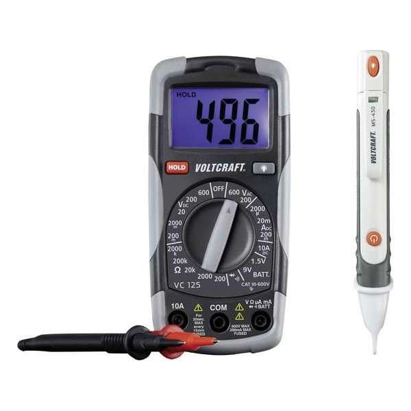 VOLTCRAFT DT-TEST-KIT 150 Multimeter Digitaal CAT III 600 V Weergave (counts): 2000 VOLTCRAFT DT-TEST-KIT 150 Multimeter Digitaal CAT III 600 V Weergave (counts): 2000