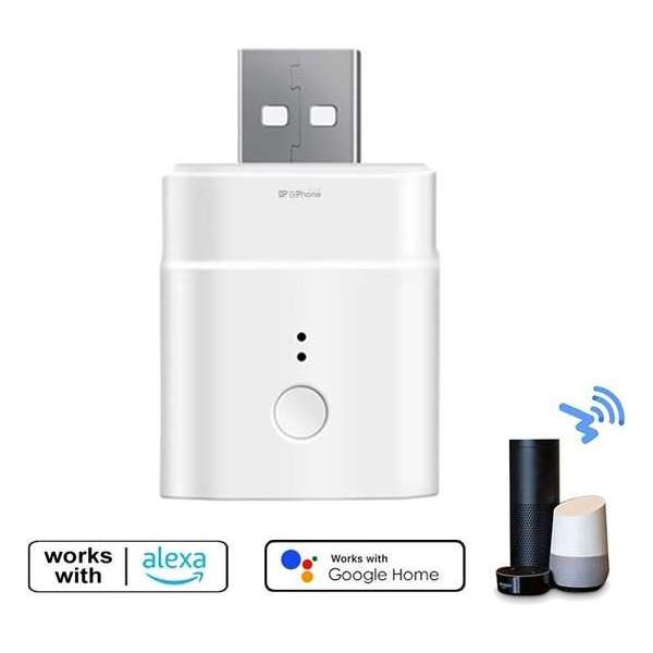 DrPhone SON1 - USB Smart Adapter - Micro - Voice Control Met Alexa / Google Home - Wit DrPhone SON1 - USB Smart Adapter - Micro - Voice Control Met Alexa / Google Home - Wit