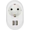 Verdeelstekker wit met 2x USB aansluiting 3400mA