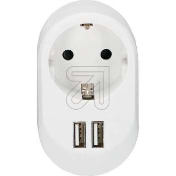 Verdeelstekker wit met 2x USB aansluiting 3400mA