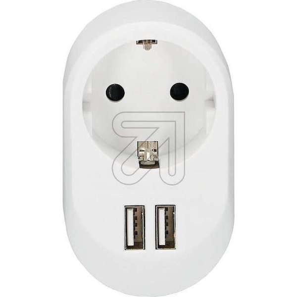 Verdeelstekker wit met 2x USB aansluiting 3400mA Verdeelstekker wit met 2x USB aansluiting 3400mA
